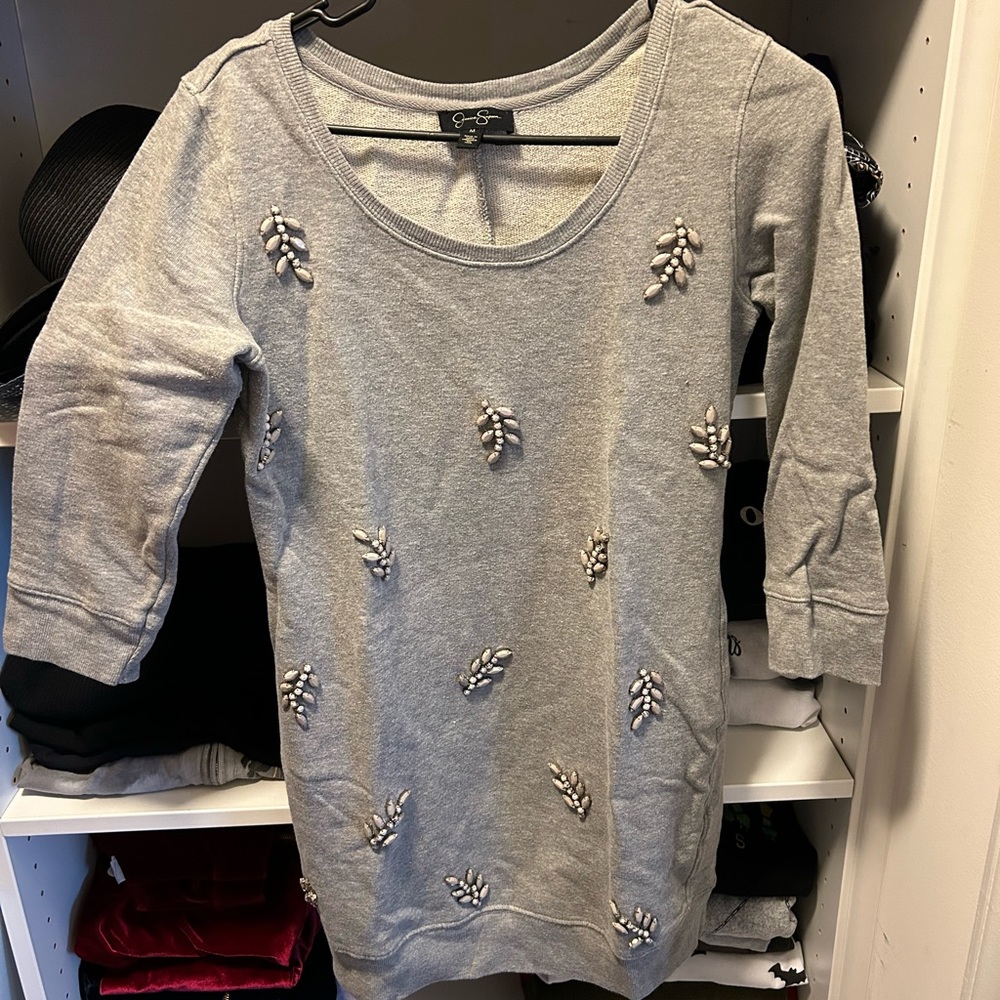 Jessica Simpson Embellished Sweater Dress Sz M